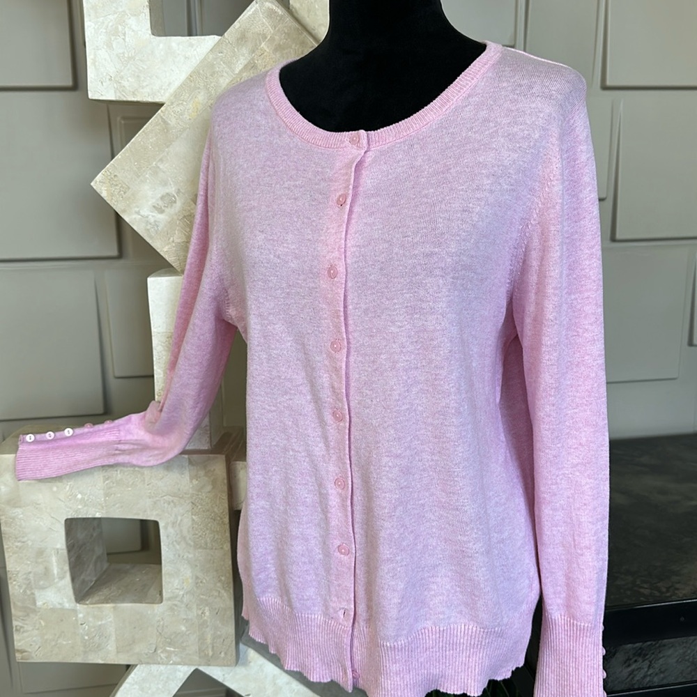 Dip pink sweater cardigan long sleeve button front Size Large